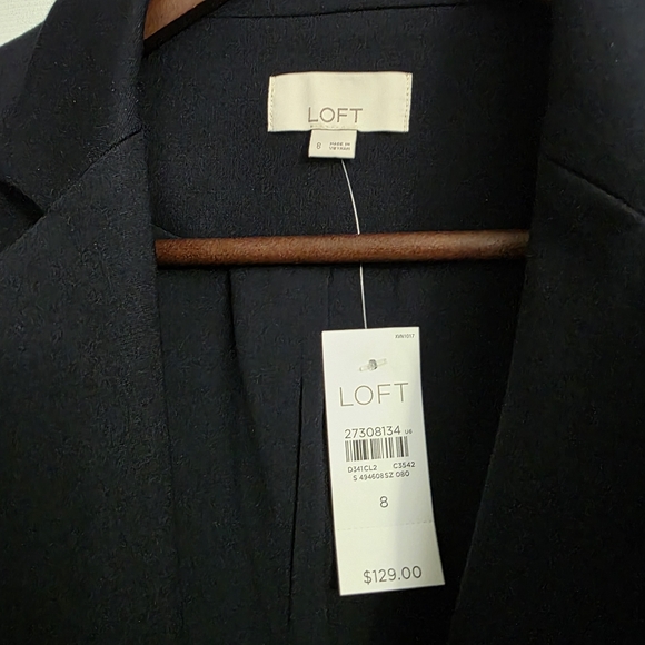 LOFT Knit Twill Modern Blazer, Navy, Size 8 - Picture 4 of 6